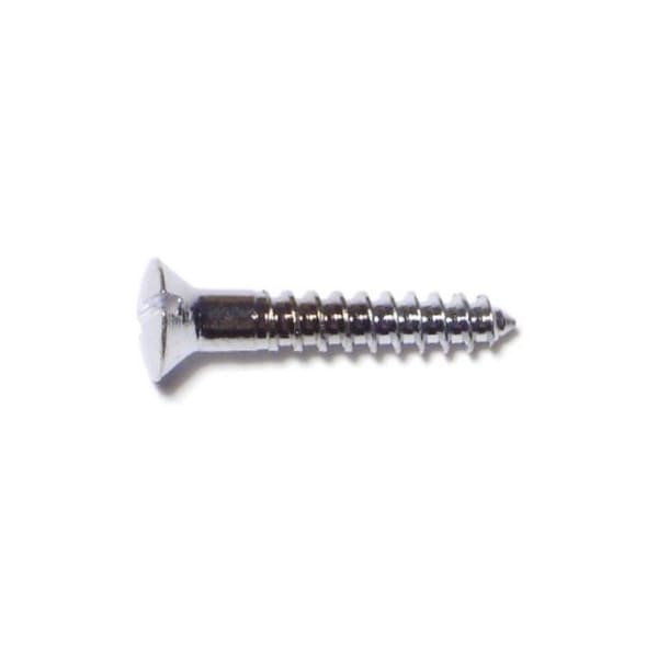 Midwest Fastener Wood Screw, #5, 3/4 in, Chrome Brass Oval Head Slotted Drive, 45 PK 61707 - main